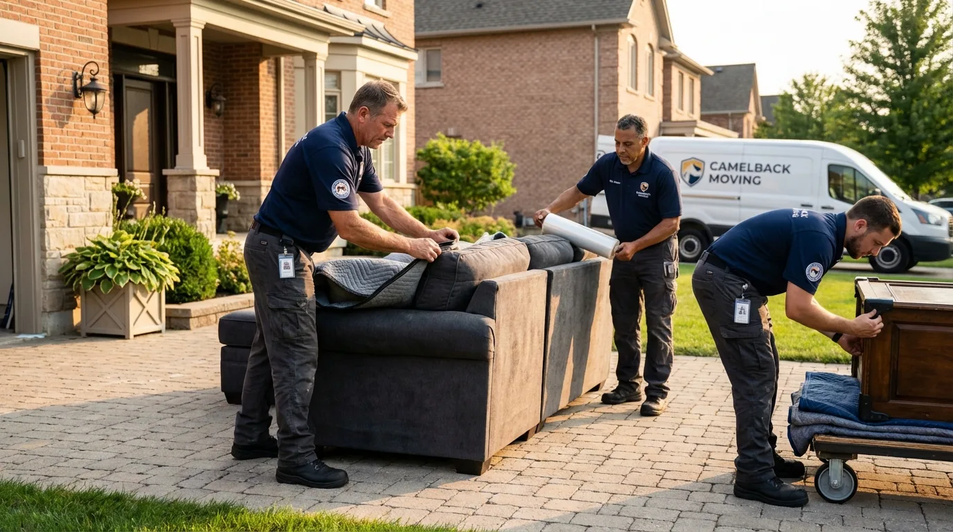 Large estate moving crew wrapping furniture in Seffner, FL